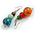 Chunky Wood Bead Cord Necklace and Earring Set with Animal Print in Multicoloured/ 76cm L - view 5