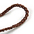 Chunky Wood Bead Cord Necklace and Earring Set with Animal Print in Dark Brown/ 76cm L - view 7