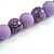 Chunky Wood Bead Cord Necklace and Earring Set with Animal Print in Lavender Purple/ 76cm L - view 9