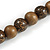 Chunky Wood Bead Cord Necklace and Earring Set with Animal Print in Brown/ 76cm L - view 8