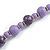 Long Wood Bead Necklace and Earring Set with Animal Print in Lilac Purple Colour/ 80cm L - view 7