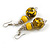 Long Wood Bead Necklace and Earring Set with Animal Print in Yellow Colour/ 80cm L - view 6