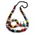 Multicoloured Long Wooden Bead Necklace, Flex Bracelet and Drop Earrings Set - 88cm Long - view 10