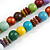 Multicoloured Long Wooden Bead Necklace, Flex Bracelet and Drop Earrings Set - 88cm Long - view 5