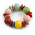 Multicoloured Long Wooden Bead Necklace, Flex Bracelet and Drop Earrings Set - 88cm Long - view 7