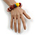 Multicoloured Long Wooden Bead Necklace, Flex Bracelet and Drop Earrings Set - 88cm Long - view 8