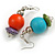 Multicoloured Long Wooden Bead Necklace, Flex Bracelet and Drop Earrings Set - 88cm Long - view 6