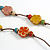 Multicoloured Ceramic Flower Bead Brown Cord Necklace and Drop Earrings Set/48cm L/Slight Variation In Colour/Natural Irregularities - view 8