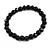 8mm/Glass Bead and Faux Pearl Necklace/Flex Bracelet/Drop Earrings Set in Black - 43cmL/4cm Ext - view 5