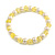 8mm/Lemon Yellow Glass Bead and White Faux Pearl Necklace/Flex Bracelet/Drop Earrings Set - 43cmL/4cm Ext - view 5