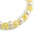 8mm/Lemon Yellow Glass Bead and White Faux Pearl Necklace/Flex Bracelet/Drop Earrings Set - 43cmL/4cm Ext - view 9