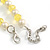 8mm/Lemon Yellow Glass Bead and White Faux Pearl Necklace/Flex Bracelet/Drop Earrings Set - 43cmL/4cm Ext - view 7