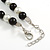 8mm Black/White Glass Bead Necklace and Drop Earrings Set - 40cm L/ 3cm Ext - view 5