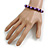 8mm/Violet Glass Bead and Purple Faux Pearl Necklace/Flex Bracelet/Drop Earrings Set - 43cmL/4cm Ext - view 2