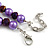 8mm/Violet Glass Bead and Purple Faux Pearl Necklace/Flex Bracelet/Drop Earrings Set - 43cmL/4cm Ext - view 4