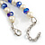 8mm/Blue Glass Bead and White Faux Pearl Necklace/Flex Bracelet/Drop Earrings Set - 43cm L/4cm Ext - view 6