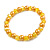 8mm/Lemon Yellow Glass Bead and Beer Yellow Faux Pearl Necklace/Flex Bracelet/Drop Earrings Set - 43cm L/4cm Ext - view 5