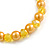 8mm/Lemon Yellow Glass Bead and Beer Yellow Faux Pearl Necklace/Flex Bracelet/Drop Earrings Set - 43cm L/4cm Ext - view 9