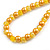8mm/Lemon Yellow Glass Bead and Beer Yellow Faux Pearl Necklace/Flex Bracelet/Drop Earrings Set - 43cm L/4cm Ext - view 8