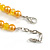 8mm/Lemon Yellow Glass Bead and Beer Yellow Faux Pearl Necklace/Flex Bracelet/Drop Earrings Set - 43cm L/4cm Ext - view 6