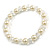 8mm/Clear Glass Bead and Cream Faux Pearl Necklace/Flex Bracelet/Drop Earrings Set - 43cmL/4cm Ext - view 6
