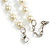 8mm/Clear Glass Bead and Cream Faux Pearl Necklace/Flex Bracelet/Drop Earrings Set - 43cmL/4cm Ext - view 7