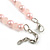 8mm/Glass Bead and Faux Pearl Necklace/Flex Bracelet/Drop Earrings Set in Pastel Pink Colours - 43cmL/4cm Ext - view 6