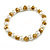 8mm/Bronze Brown Glass Bead and White Faux Pearl Necklace/Flex Bracelet/Drop Earrings Set - 43cm L/4cm Ext - view 5
