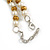 8mm/Bronze Brown Glass Bead and White Faux Pearl Necklace/Flex Bracelet/Drop Earrings Set - 43cm L/4cm Ext - view 7