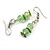 Spring Green Glass/Lime Green Shell Necklace/ Flex Bracelet (Size M) / Drop Earrings Set - 40cm L/5cm Ext - view 7
