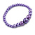 Stylish Purple Glass Bead Necklace/ Stretch Bracelet/Drop Earrings Set - 44cm L/ 4cm Ext - view 2