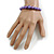 Stylish Purple Glass Bead Necklace/ Stretch Bracelet/Drop Earrings Set - 44cm L/ 4cm Ext - view 3