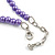 Stylish Purple Glass Bead Necklace/ Stretch Bracelet/Drop Earrings Set - 44cm L/ 4cm Ext - view 4