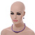 Stylish Purple Glass Bead Necklace/ Stretch Bracelet/Drop Earrings Set - 44cm L/ 4cm Ext - view 6