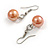 Peach Orange Glass Bead Necklace/ Stretch Bracelet/Drop Earrings Set - 44cm L/ 4cm Ext - view 6