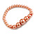 Peach Orange Glass Bead Necklace/ Stretch Bracelet/Drop Earrings Set - 44cm L/ 4cm Ext - view 7