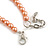 Peach Orange Glass Bead Necklace/ Stretch Bracelet/Drop Earrings Set - 44cm L/ 4cm Ext - view 8