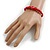 Red Glass Bead Necklace/ Stretch Bracelet/Drop Earrings Set - 44cm L/ 4cm Ext - view 4