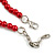 Red Glass Bead Necklace/ Stretch Bracelet/Drop Earrings Set - 44cm L/ 4cm Ext - view 5