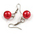 Red Glass Bead Necklace/ Stretch Bracelet/Drop Earrings Set - 44cm L/ 4cm Ext - view 6