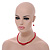 Red Glass Bead Necklace/ Stretch Bracelet/Drop Earrings Set - 44cm L/ 4cm Ext - view 2