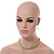 8mm/Spring Green Glass Bead and White Faux Pearl Necklace/Flex Bracelet/Drop Earrings Set - 43cm L/4cm Ext - view 2