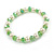 8mm/Spring Green Glass Bead and White Faux Pearl Necklace/Flex Bracelet/Drop Earrings Set - 43cm L/4cm Ext - view 5