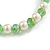 8mm/Spring Green Glass Bead and White Faux Pearl Necklace/Flex Bracelet/Drop Earrings Set - 43cm L/4cm Ext - view 8