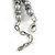 8mm/Hematite Glass Bead and Grey Faux Pearl Necklace/Flex Bracelet/Drop Earrings Set - 43cmL/4cm Ext - view 7