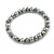 8mm/Hematite Glass Bead and Grey Faux Pearl Necklace/Flex Bracelet/Drop Earrings Set - 43cmL/4cm Ext - view 5