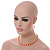 8mm/Orange Glass Bead and White Faux Pearl Necklace/Flex Bracelet/Drop Earrings Set - 43cmL/4cm Ext - view 2
