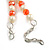 8mm/Orange Glass Bead and White Faux Pearl Necklace/Flex Bracelet/Drop Earrings Set - 43cmL/4cm Ext - view 7