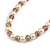 8mm/Plum Purple Glass Bead and Cream Faux Pearl Necklace/Flex Bracelet/Drop Earrings Set - 43cm L/4cm Ext - view 8