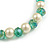 8mm/Green Glass Bead and White Faux Pearl Necklace/Flex Bracelet/Drop Earrings Set - 43cm L/4cm Ext - view 8